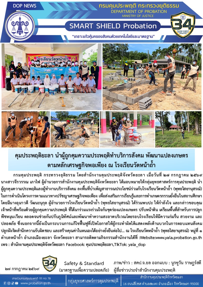 บริการสังคมโรงเรียนวัดหน้าถ้ำ